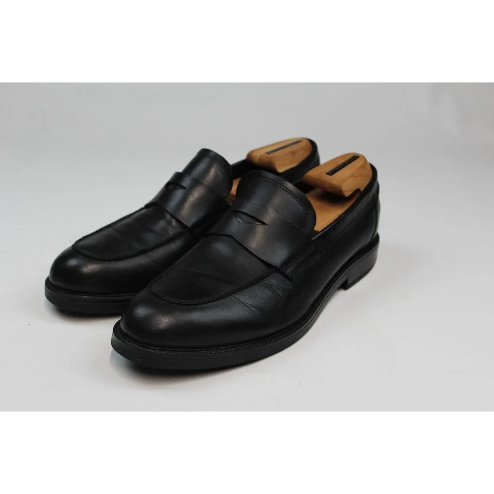 PARROTTO MEN Shoes Size 12 Genuine Black Leather & Made In  ITALY